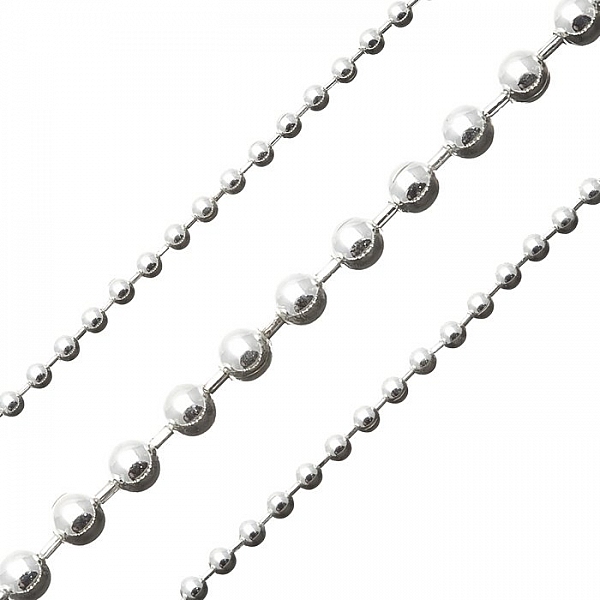 Silver Plated 3mm Ball Chain Ready Made 