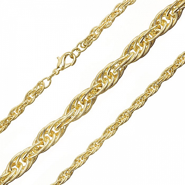 5mm Rope Chain Necklace With Clasp Gold 